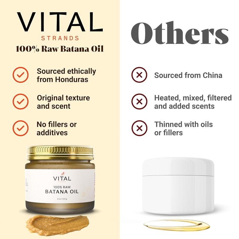 100% Organic Raw Batana Oil for Hair Growth – Strengthens Hair, Reduces Breakage, Enhances Shine – Pure, Non-Greasy – No Silicones, Sulfates, or Parabens – All Hair Types – 2oz Glass Jar
