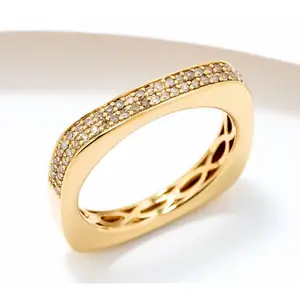 Accents by Affinity Square Pave Eternity Ring, 0.23cttw, Sterl