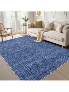 Blue-10*13 feet  Machine Washable Area Rug Non Slip Non Shedding  Modern Abstract Large Bedroom Carpet Stain Resistant Ultra Thin Soft Pet Friendly Contemporary Solid Throw Floor Mat For Living Room Bedroom Dining Room Home Office