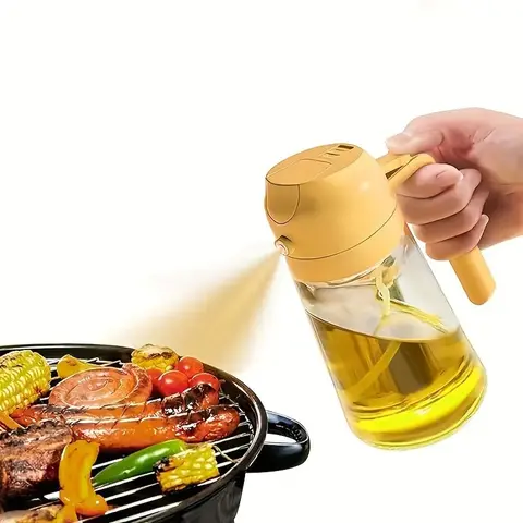 16oz/470ml Oil Dispenser Bottle for Kitchen - 2 in 1 Olive Oil Dispenser and Sprayer -Oil Sprayer for Cooking,Salad, Barbecue kitchentool Utensils