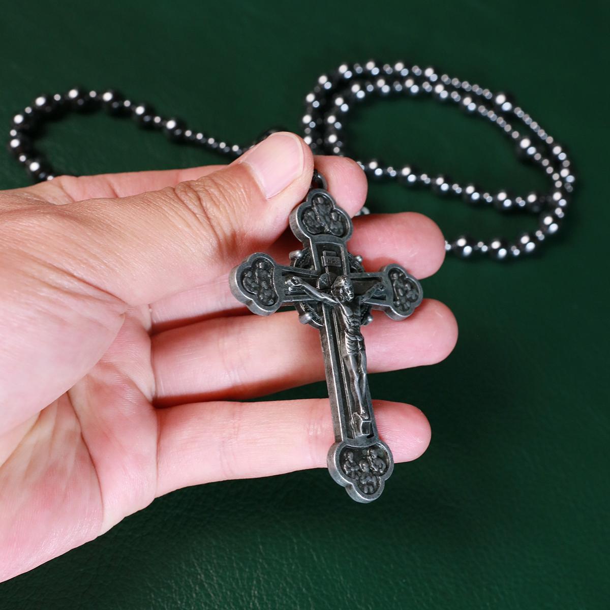 Large Heavy Rosary,Hematite rosary beads catholic for men and women,Rosary Necklace for men with Virgin Mary medal & cross,Handmade of rosarios catolicos Cross Necklace Catholic Gifts Large Heavy Rosary,Hematite rosary beads catholic for men and women,Rosary Necklace for men with Virgin Mary medal & cross,Handmade of rosarios catolicos Cross Necklace Catholic Gifts