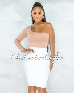 *Joseph Off-White Elastic Bandage Skirt