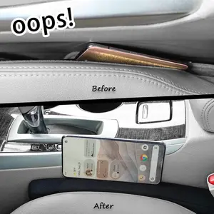 2Pcs Car Seat Gap Filler – Universal Anti-Drop Seat Organizer, Stop Items from Falling, Soft Black Fabric