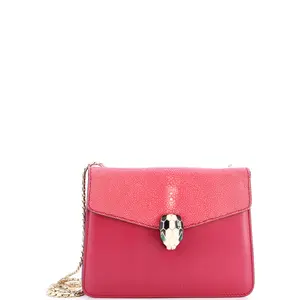 Pre-owned Bvlgari Leather, Stingray Shoulder Bags Serpenti Forever Square Shoulder Bag Leather and Stingray Small by Rebag