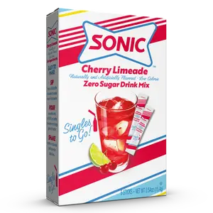 SONIC Cherry Limeade Singles To Go Drink Mix Zero Sugar, Low Calorie Water Packets
