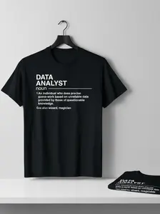Men's Short-Sleeve T-Shirt - Data Analyst Definition Print, Funny Data Science Meme Tee for Nerds