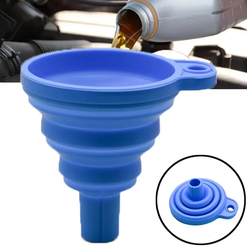 Make Oil Changes a Breeze with Our Large Car Engine Oil Funnel - Foldable, Portable, and Telescopic! Auto Repair Tools