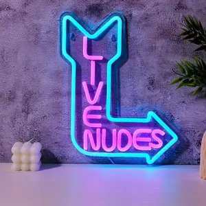 Live Nudes Neon Sign, USB Powered Neon Sign Light, Decorative Neon Light, Novelty LED Lamp for Home Party Decoration, Home Decor, Room Decor, Party Supplies