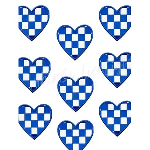 Royal Checkered Heart Embroidery Patch