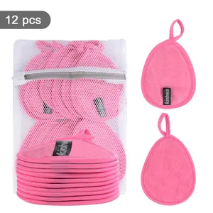 Reusable Face Towel Set, 12pcs/set Soft Makeup Remover Towel & Laundry Bag, Facial Cleansing Towel, Facial Skin Care Tool for Women, Face Cleaning Wipes