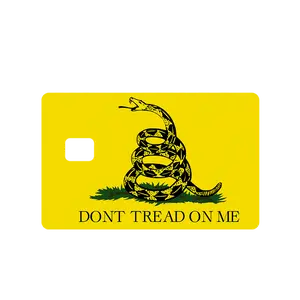 Custom Adhesive Stickers "Don't Tread On Me" Flag Credit Card Sticker - High Quality, Waterproof, Stain Resistant