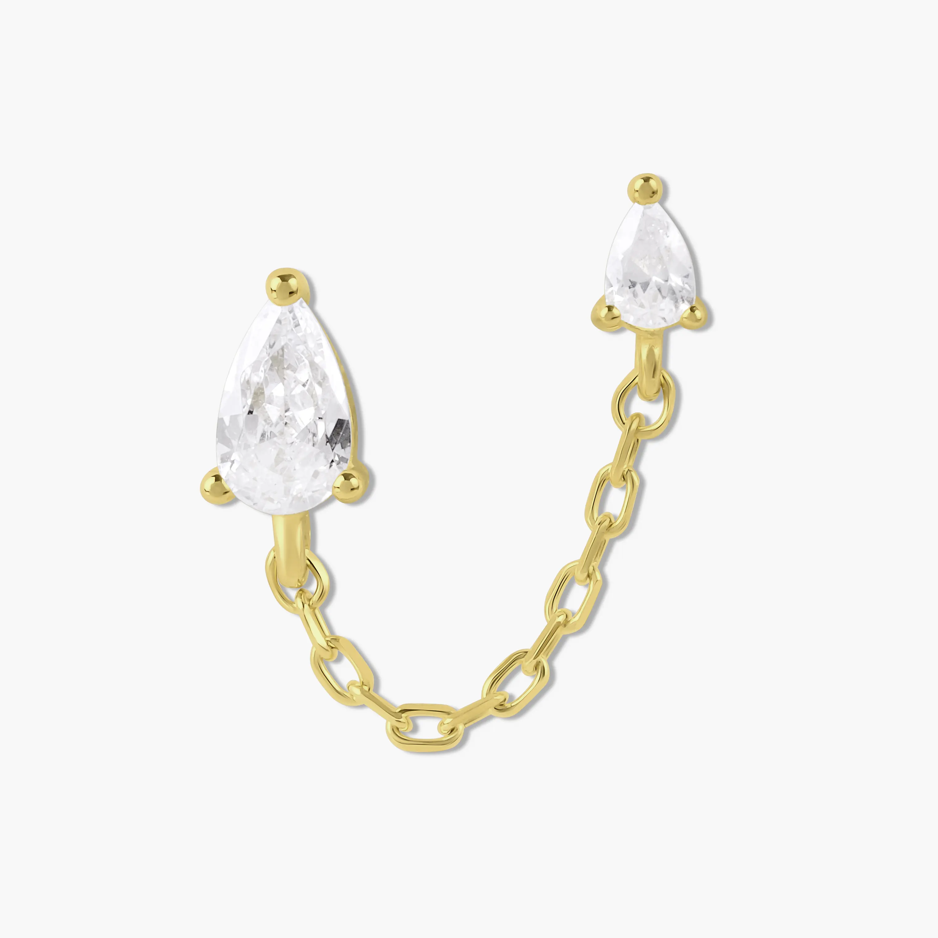 Swagy Chic Mini Marquise Double Piercing Costume Earrings - Helix Piercing, Gold Detailing, Marquise Shape, Post Backs, Secure-Fit Stacking Set, Helix Piercing Earrings, Gold Detailing Earrings