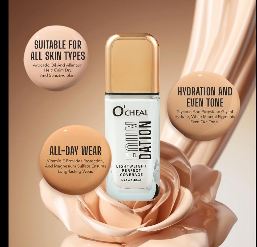 4 Shades High Coverage Foundation Concealer, Lightweight Flawless Finish Concealer Pen for Acne Scars & Dark Circles, Long-Lasting Makeup Base Cosmetic