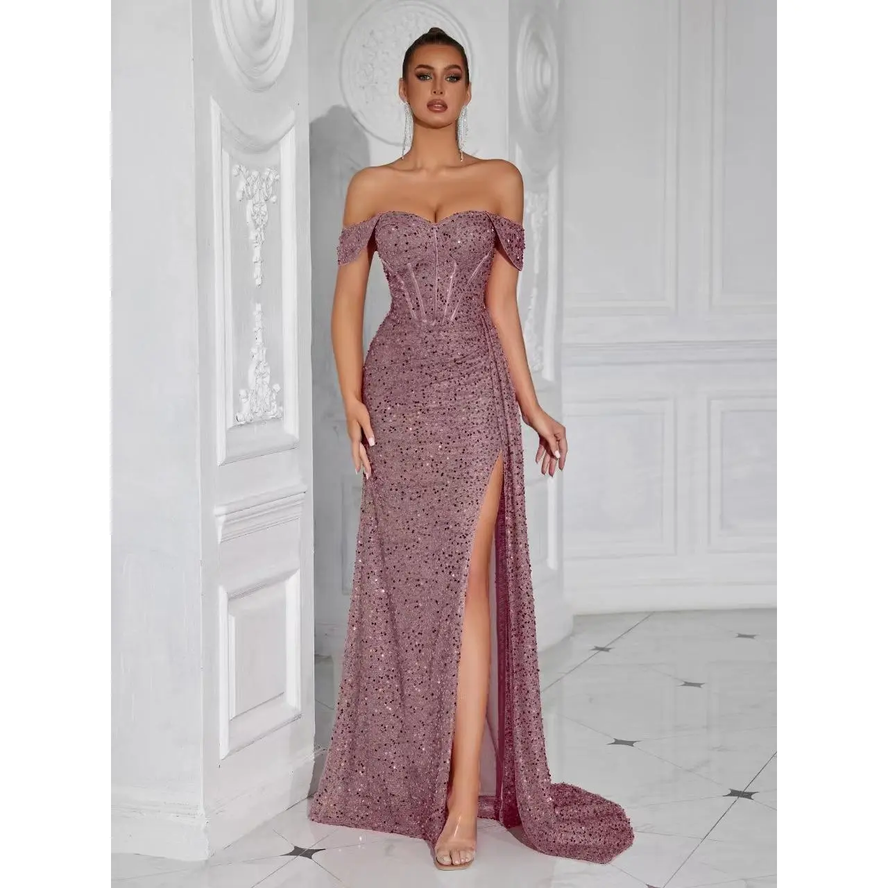 Wash persimmon color (zipper style)