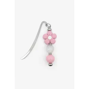 Pink Daisy Beaded Bookmark – Handmade Floral Bookmark Gift for Book Lovers