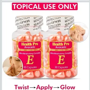 Nu-Health Vitamin E Oil Capsules for Skin – Topical Moisturizing Capsules | Twist & Apply | with Avocado | 90 Capsules Each (Pack of 2)
