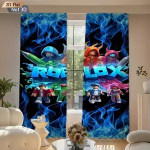 2pc Gaming Style Roblox Curtains, Game Lover's Exclusive Atmosphere, Living Room Bedroom Balcony Kitchen Shower Window Decor