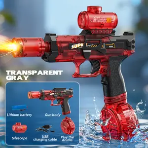Ultimate Battle Powerful Electric Water Gun, Water Blaster Automatic Squirt Gun with Glowing Muzzle 320cc High Capacity, Up to 32 FT Range,IP67Waterproof. Summer Party Toy OutdoorFun for Adults &Kids Toys Summervibes