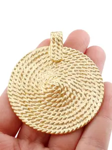 1pc Matte Gold Color Spiral Vortex Medallion Round Pattern Charm Pendant for DIY Pendant Necklace Jewellery Making Findings Accessories