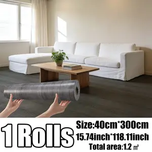 High-Quality Wood Grain Pattern Self-Adhesive Vinyl Floor Roll, 1.4mm Thick Durable Flooring, Easy Install, Cuttable, for Living Room, Office, Hotel