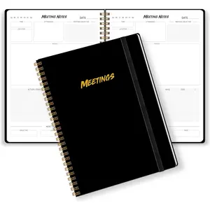 Meeting Notebook for Work Organization - 160 pages, Agenda Planner with Action Items, B5 Size Project Planner Notebook Organizer for Work, (9.4" X 7")
