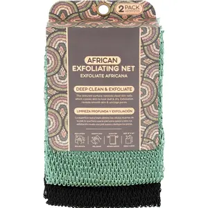 Net Sponge, 2 Pack    for Deep Cleansing and Smooth , 12 x 32 Inch, Green and Black