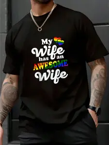 LGBTQ Pride Gay Couple Funny Wedding Lesbian Couples Wife T-Shirt - 100% Cotton Graphic Tees Men, Summer Tops , Matching Outfits For Couples car  guy  shirt Men's Regular Fit Floral Print Tee funny graphic shirt