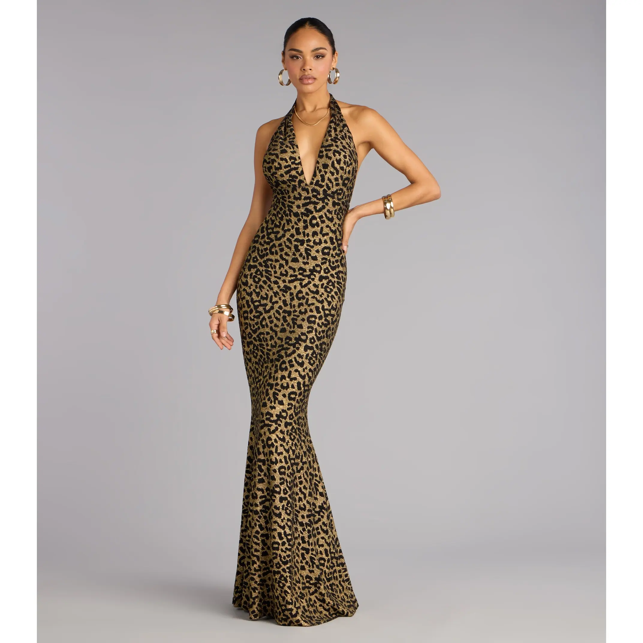 Diana Glitter Leopard Mermaid Formal Dress - TikTok Shop