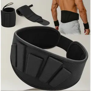 Weightlifting Belt & Wrist Wraps Combo - Auto-Lock Weight Lifting Belt 6.5" Back Support with 0.4" Foam, Adjustable Wrist Wraps for Weightlifting - for Men & Women Beginners & Pros
