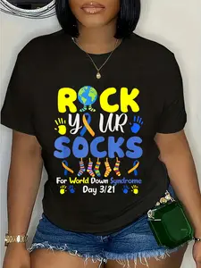 100% Cotton Rock Your Socks For World Down Syndrome Day T-Shirt