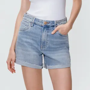 Women's Classic Straight Fit Relaxed Stretch Jeans Shorts, Stretchy Mid Waist Casual Simple Denim, High Elastic Breathable Fabric, Durable Comfort Oriented, Summer Womenswear Streetwear Bottom