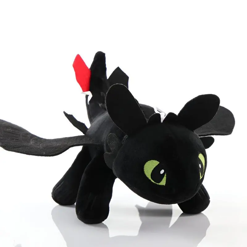 Chibi Night Fury 3D Printed Cotton Plush Doll - 18-20cm Suction Cup Car Ornament, Automotive Interior Accessory for Anime Fans, Plush+Pp Cotton