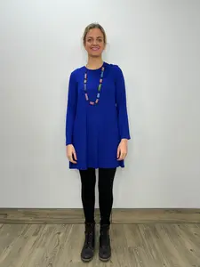 Long Sleeve Basic A-Line Tunic - Royal