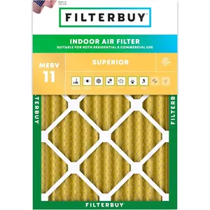 Filterbuy 16x22.25x2 Air Filter (1-Pack), Pleated MERV 11 Allergen Defense HVAC AC Furnace Air Filters (Actual Size: 16.00 x 22.25 x 2.00 Inches)