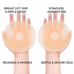 Breast lifting cream, breast lifting tape nipple cover, cream nipple cover, lifting nipple cover, straplessadhesive bra, silicone adhesive bra, reusable women's breast tape (circular) pad