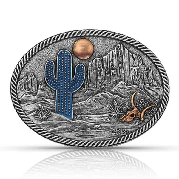 Montana Silversmiths Attitude Silversmiths Cactus Moon Belt Buckle A825
