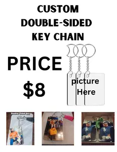 Custom Double Sided Photo Key Chain - Personalized Keychain