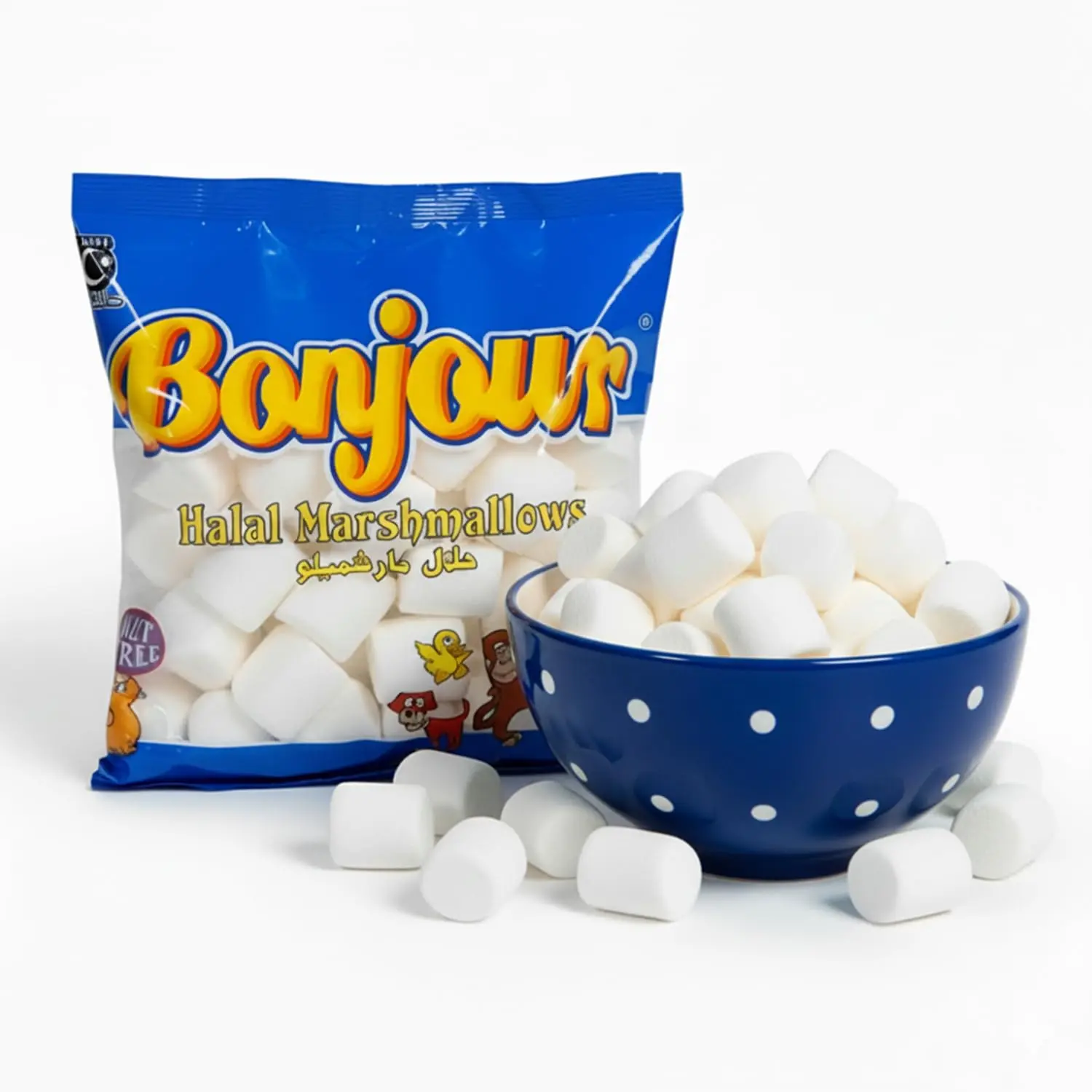 Bonjour Jumbo Marshmallows, 8.82 Oz, Halal, Low Fat Large Vanilla Treats