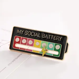 Sliding Mood Switch Brooch | Social Battery Clip, Versatile Couple Valentine’s Jewelry Accessory