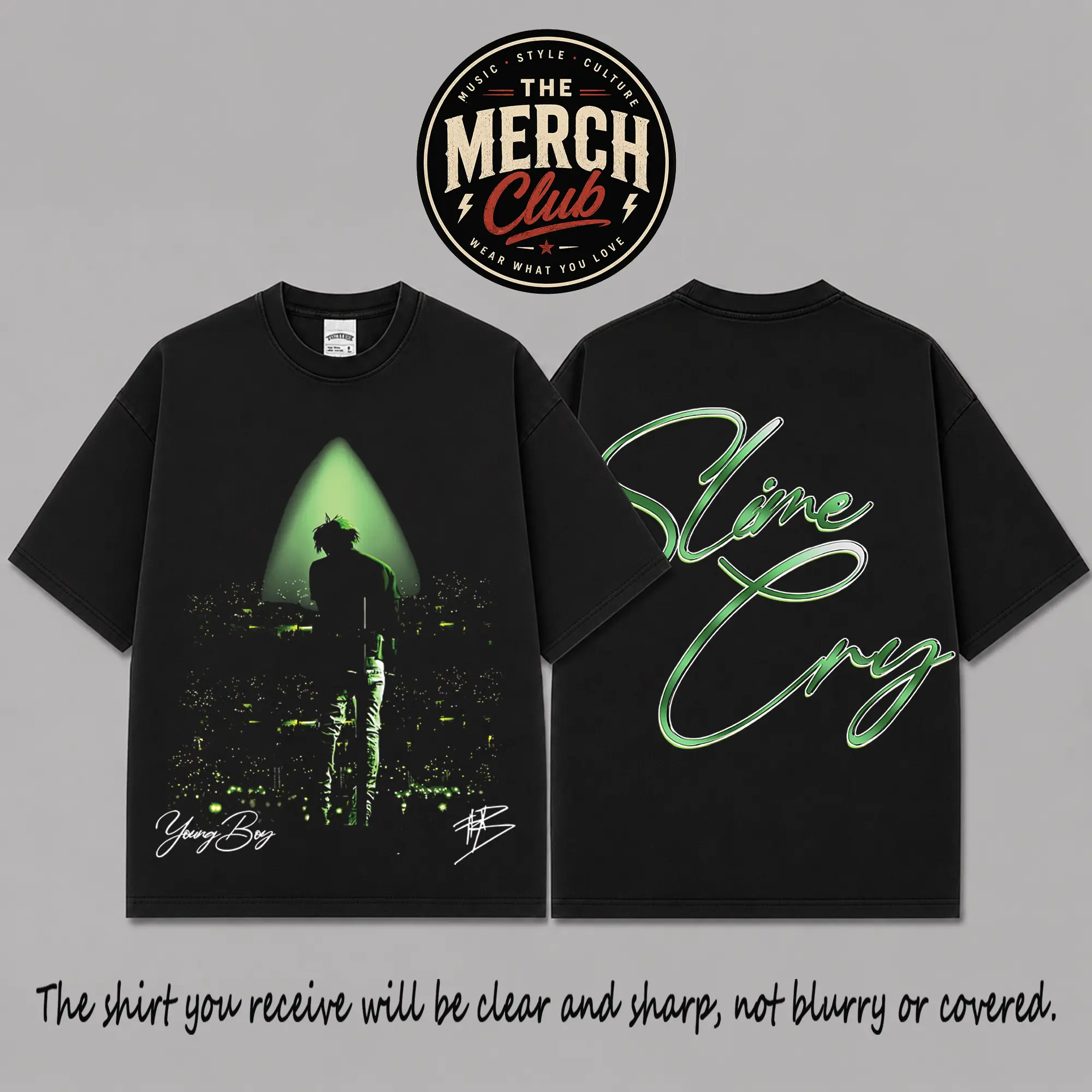 YoungBoy Slime Cry Green Spotlight Premium Cotton T-Shirt, YoungBoy Never Broke Again Rap Fan Tee, Hip-Hop Concert Graphic Shirt, Album Style Music Merch, Oversized Black Streetwear Outfit, Gift for Rap Fans