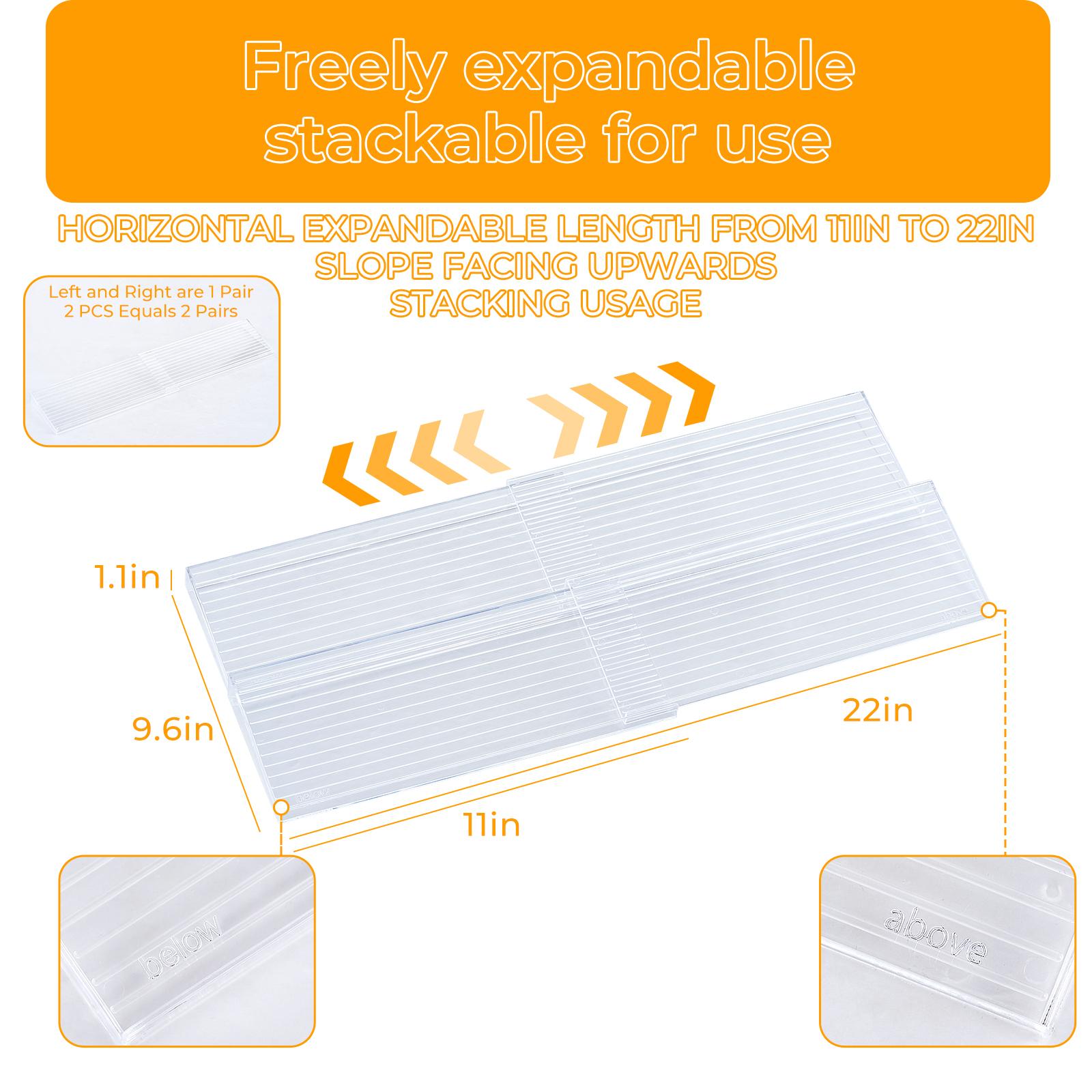 4/8 Pcs Clear Acrylic Spice Drawer Organizer, Modern Kitchen Storage Solution for Seasonings, Durable Expandable Rack for Drawer & Cabinet Use