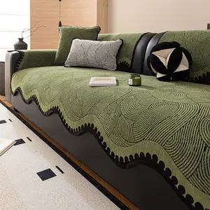 Vintage Style Chenille Sofa Pad, Cat Scratch Proof Sofa Protector, All-Season, Suitable for Living Room, Bedroom, Office, 100% Polyester Fiber