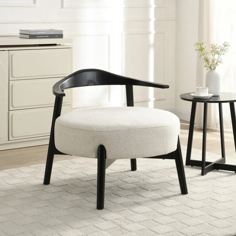 Christopher Knight Home ®   Upholstered Accent Chair, Modern Living Room Chairs, Reading Armchair for Sunroom Bedroom, Beige, Supports 300lbs    RR