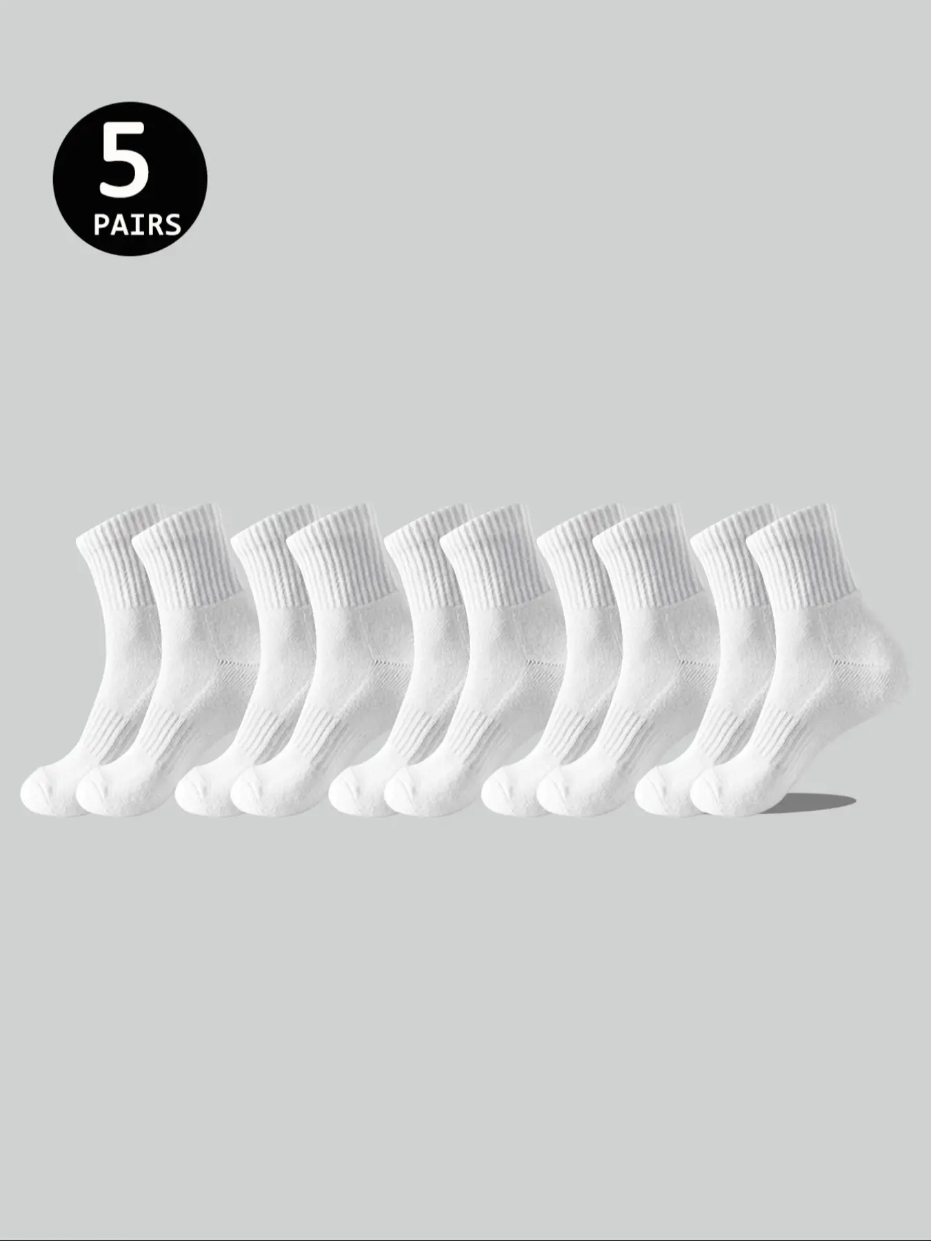 Men's Cotton Crew Socks Set, Sweat-Absorbing Soft Casual Ankle Socks, & Fitted Design for All Seasons, Breathable Fabric Socks