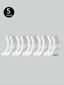 Men's Cotton Crew Socks Set, Sweat-Absorbing Soft Casual Ankle Socks, & Fitted Design for All Seasons, Breathable Fabric Socks