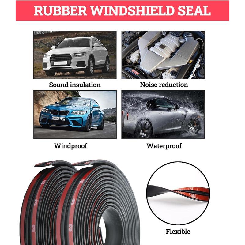 20Ft Car Windshield Rubber Seal,Car Windshield Seal Strip,T Shape Automotive Weather Stripping for Front Rear Windshield,Automotive Door Sealing Strip Sunroof Seal