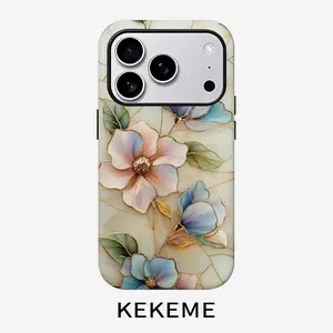 Spring and summer floral creative pattern, stylish and unique 2-in-1 mobile phone case, durable and anti-drop, suitable for iPhone 17 16 15 14 13 12 11 Plus Pro Max Air, Samsung Galaxy S series and A series, gifts for relatives and friends