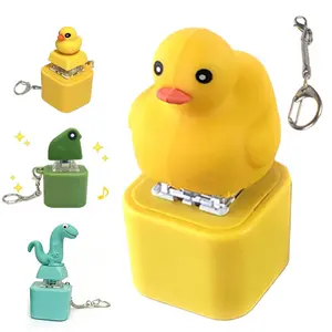 Frog Croaking, Quacking Duck & Lizard Keychain with Rechargeable LED Light & Realistic Realistic Sounda, Changing Fun Toy for Kids Adults Stress Relief Anxiety