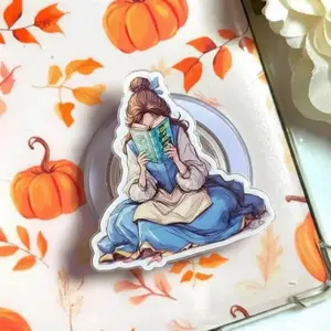 Reading Ladies Phone Grip, Bookaholic Girls Bookish Griptok, Acrylic Pop Socket for Her