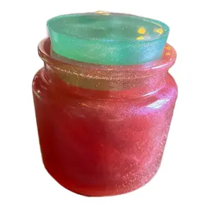 Glittery Cork Jars Vibrant Red & Green Glitter Interior Eco-Friendly Cork Lids Ideal for Decorative Storage Sustainable & Stylish